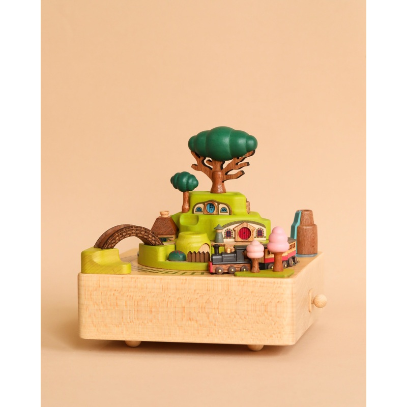 Pre-Order: Wooden Train Music Box - Spring (ships end of August - early September)