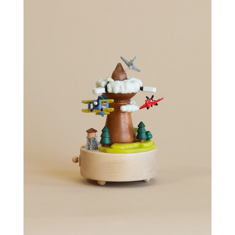 Wooden Airplane Music Box