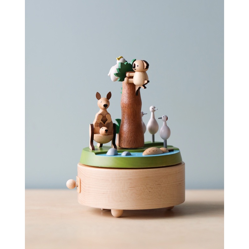 Wooden Australian Safari Park Music Box