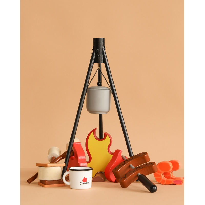 Wooden Camp Fire Set