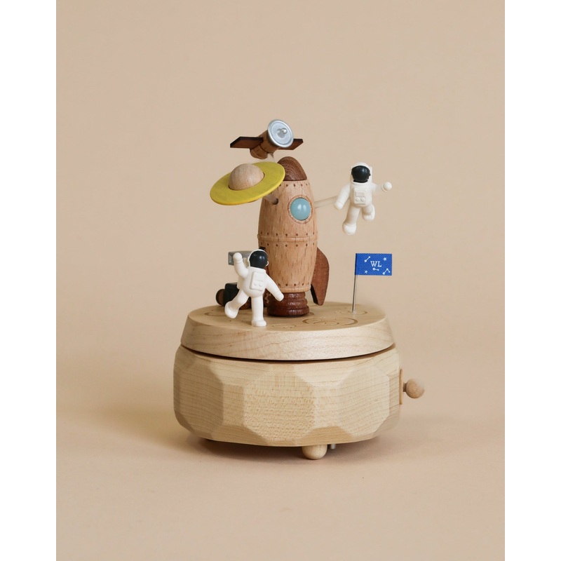 Wooden Spaceship Music Box