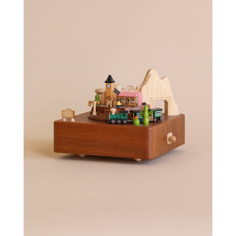Wooden Train Music Box - Western Town