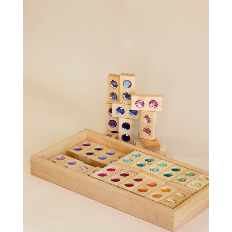 Bauspiel Large Gem Block Set In A Tray
