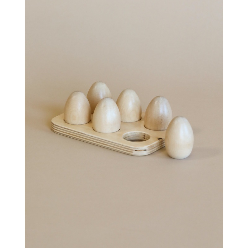 Milton & Goose Wooden Half Dozen Eggs - Made in USA