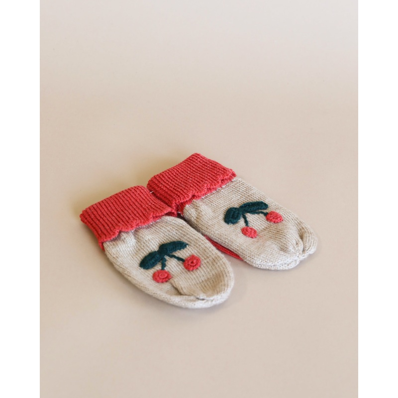 Sonja Knit Mittens - Beige Melange