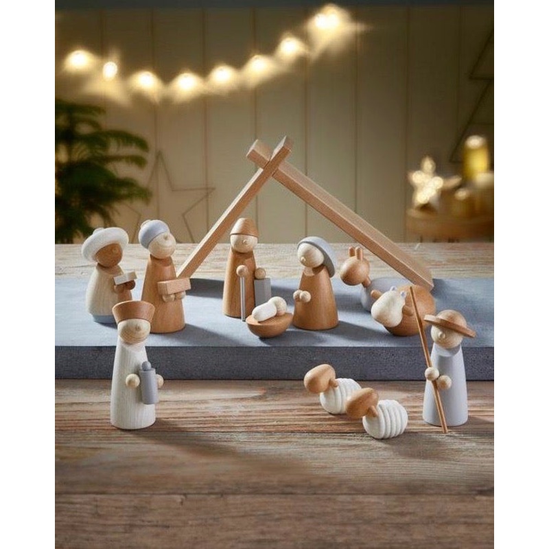 Wooden Nativity Scene