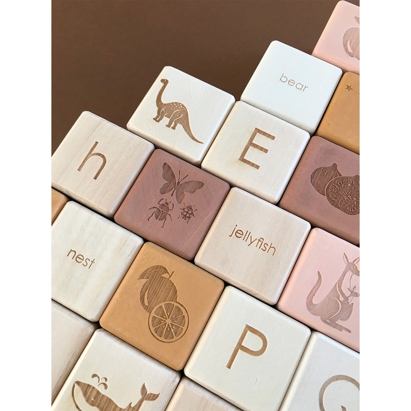Alphabet Wooden Blocks - Rose