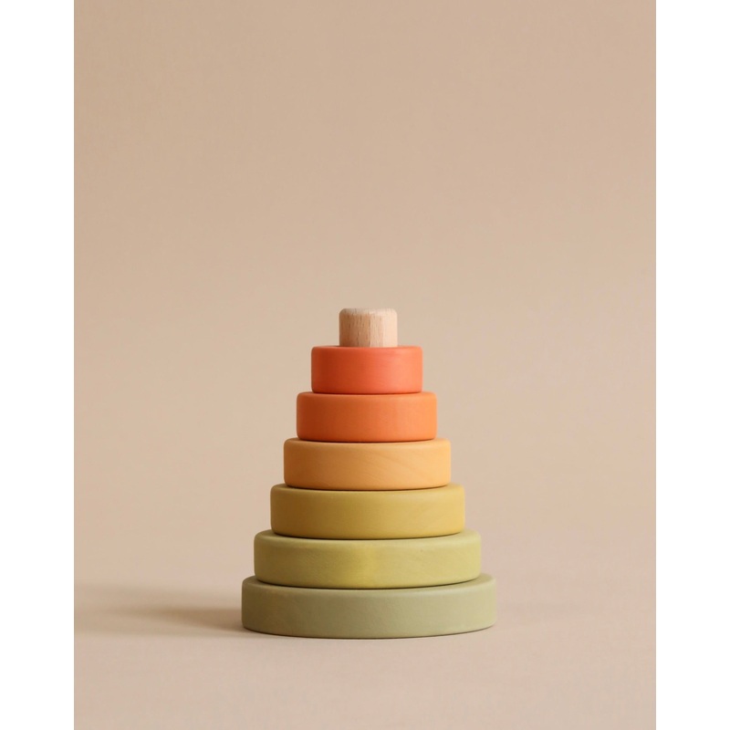 Mini Wooden Pyramid Stacker - Flower Meadow