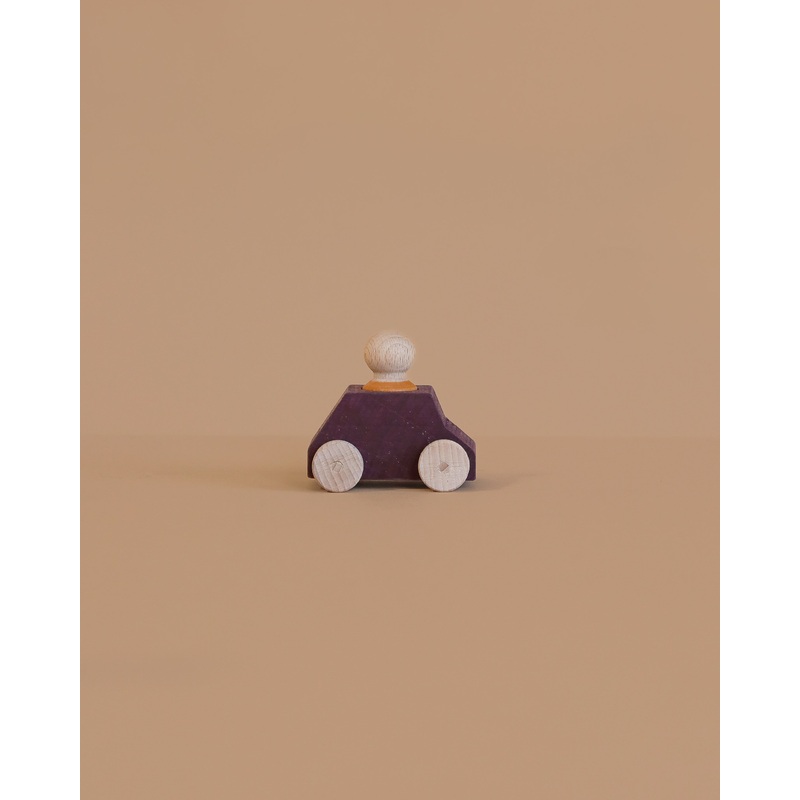 Lubulona Wooden Car with Figure - Plum