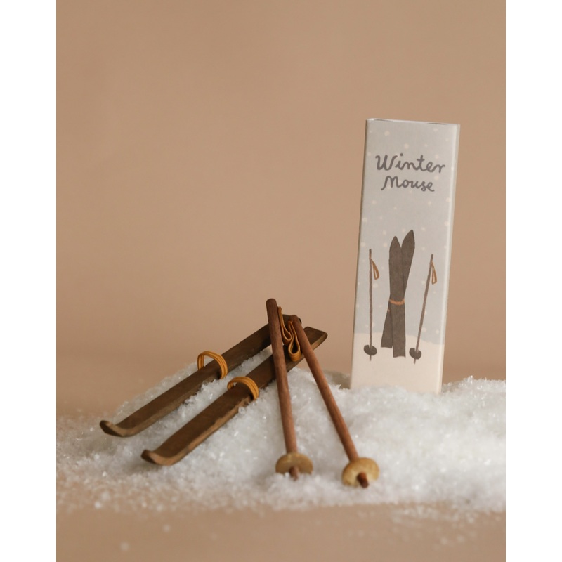 Maileg Christmas Ski and Ski poles For Big Sister & Big Brother