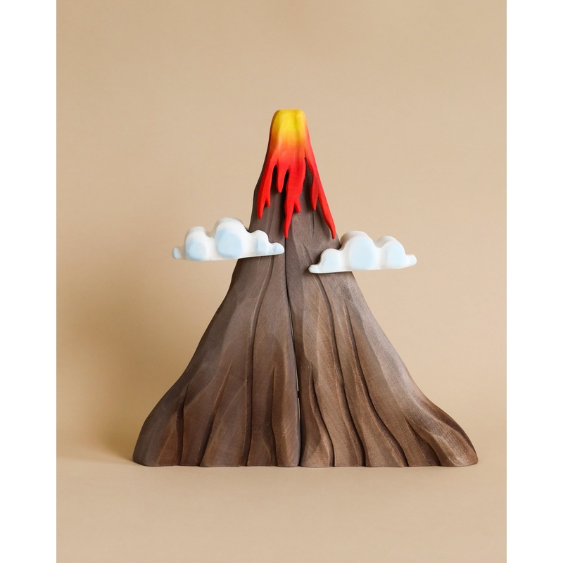 Bumbu Handmade Wooden Volcano, Lava and Clouds