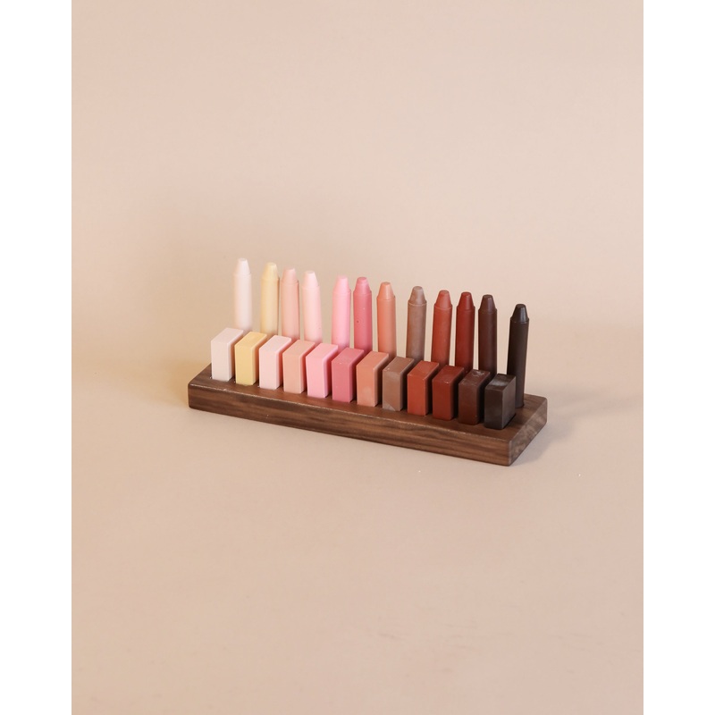 Wooden Crayon Holder 12 Stick / 12 Block Slots