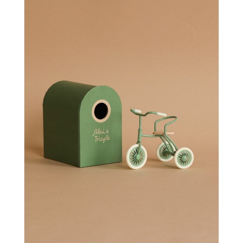 Maileg Abri a tricycle, Mouse - Green