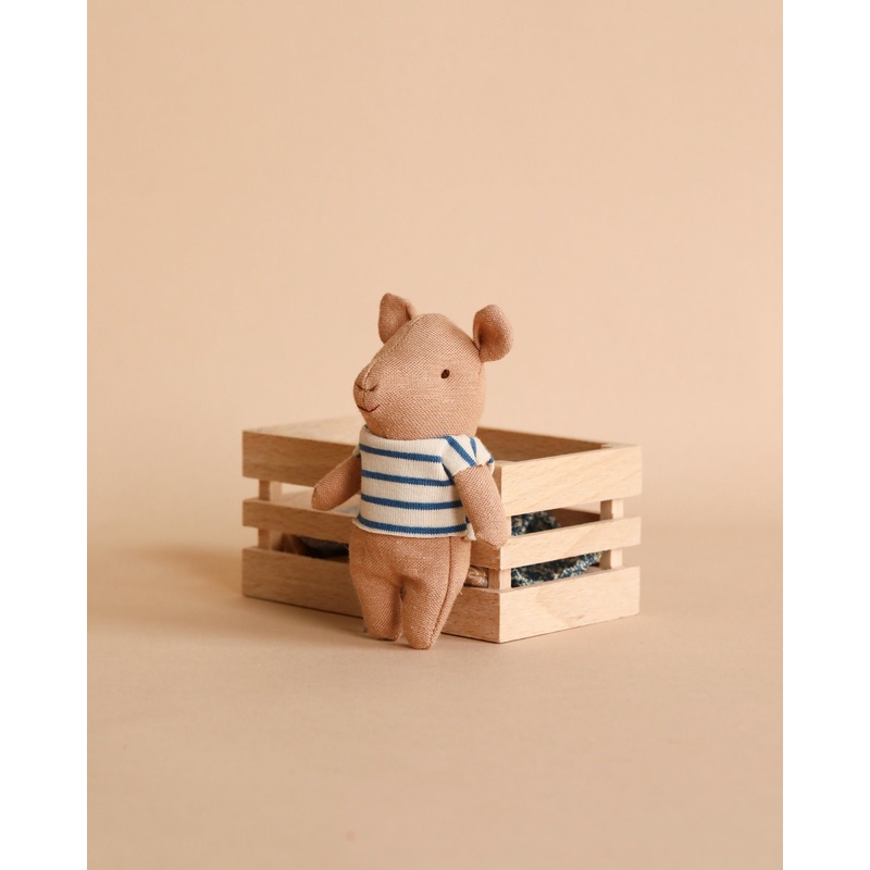 Maileg Pig In Box, Baby Boy - Blue