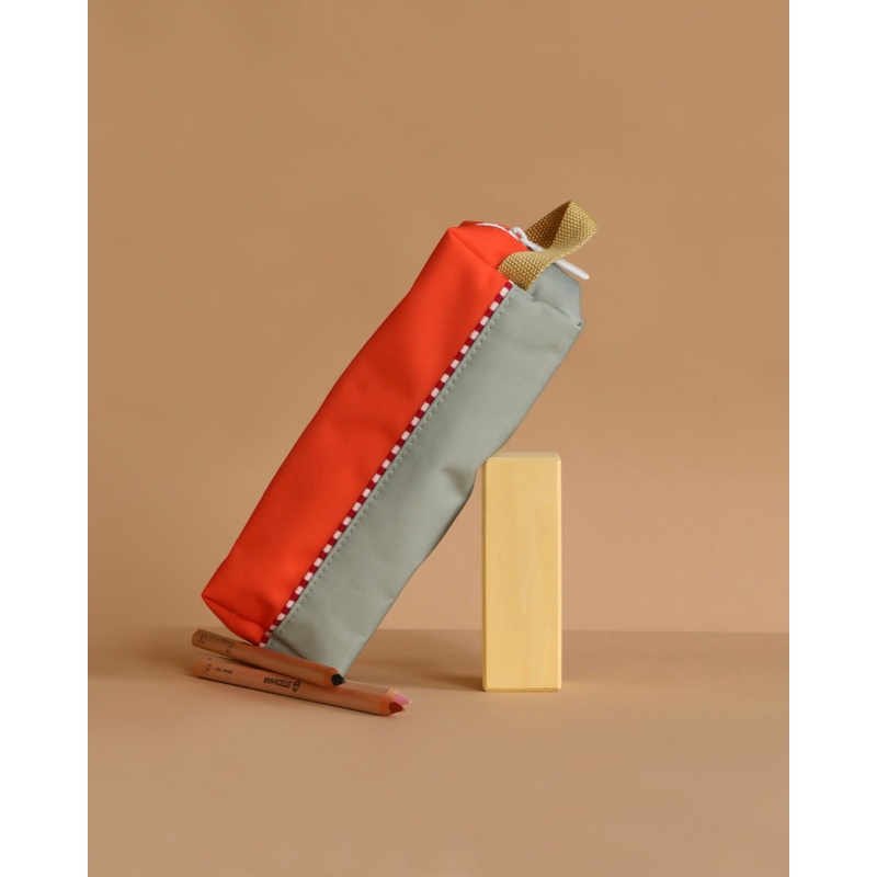 Sticky Lemon Pencil Case | Color Blocking |  Lifebuoy Orange + Shark Grey