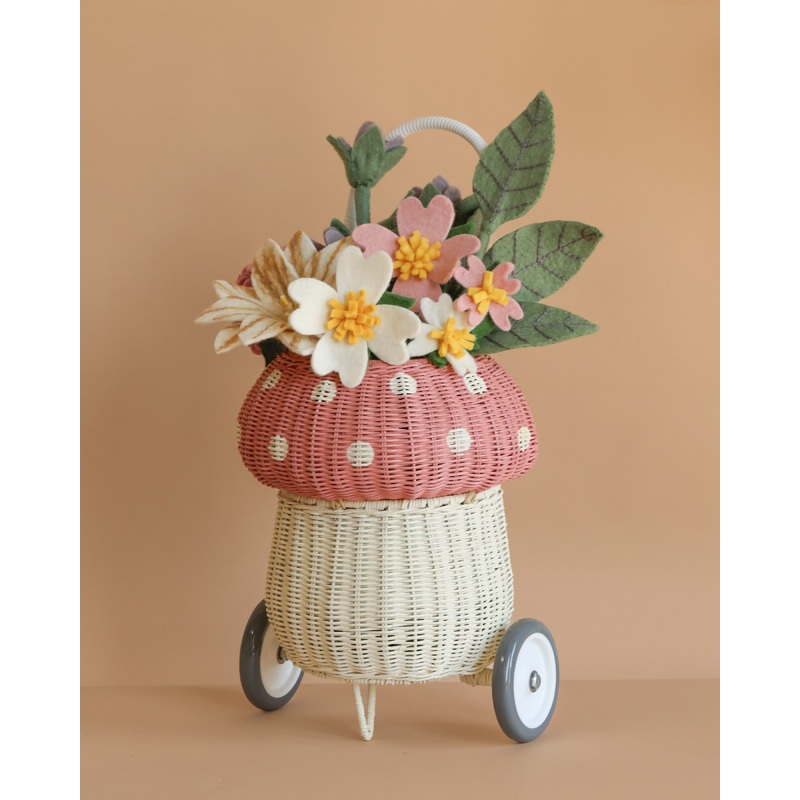 Basket of Felt Flowers