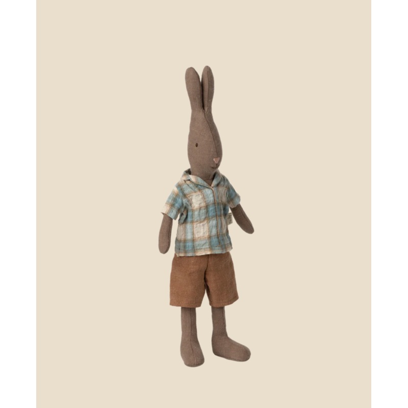 Maileg Rabbit, Size 2 - Brown - Shirt and Shorts