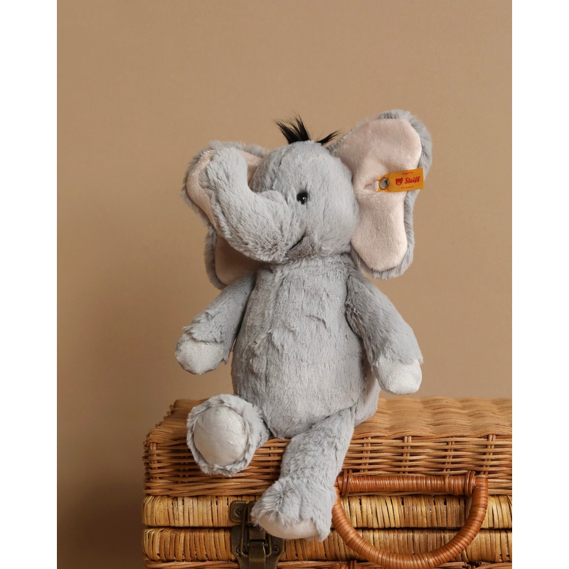 Steiff, Ella Elephant Plush Animal Toy, 12 Inches