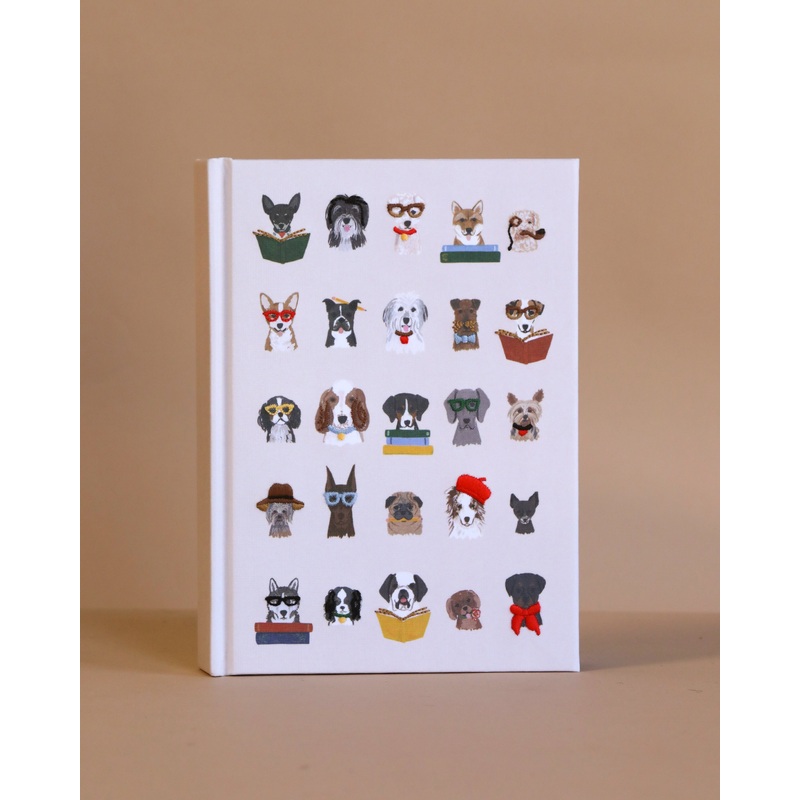 Studious Dogs Embroidered Journal