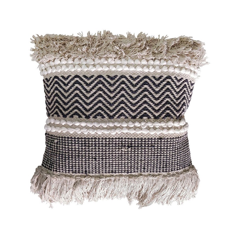 Coussin Ziggy Fringe et Shag avec remplissage (45x45 cm)