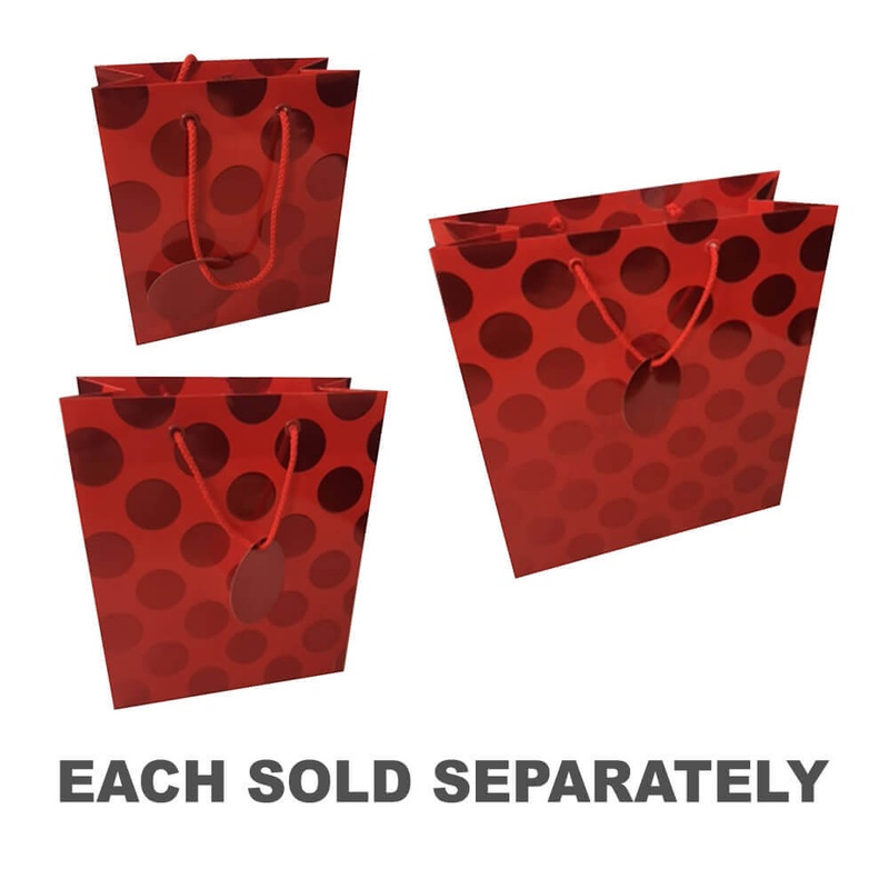 Sac-cadeau  points de papier d'aluminium Ozcorp (rouge)
